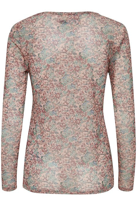 FRANSA DETA MISTY ROSE MESH BLUSE